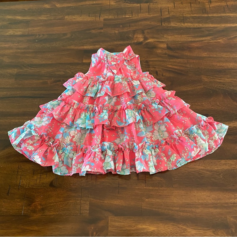 Janie and Jack Special Occasion Floral Tiered Ruffle Dress - Picture 3 of 9